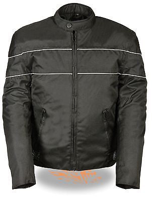 MEN'S MOTORCYCLE SCOOTER TEXTILE JACKET WITH REFLECTIVE STRIPES ZIPOUT LININGNEW