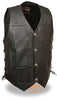 Men's Motorcycle Buffalo Nickle Side lace Leather vest with 2 Gun pockets
