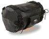 MOTORCYCLE BLK LEATHER ROLL TRAVEL PLAIN LUGGAGE BAG WITH RAIN COVER REALEATHER