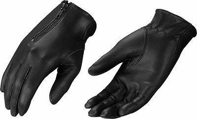 LADIES UNLINED DRIVING GLOVES VERY SOFT TOP QUALITY LEATHER W/ZIPPER BLACK COLOR