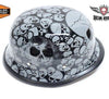 Motorcycle riders German Grey Skull Graveyard novelty helmet