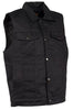 Men's Jean Style with Shirt Collar blk denim motorcycle vest w/2 gun pockets