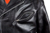Men's Motorcycle Side lace police style leather jacket Live to ride embossed back