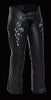 Motorcycle women's blk tribal detailing embriodered leather chap