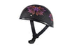 MOTORCYCLE FLAT DOT APPROVED BLK FINISH W/FAIRY & TRIBAL FLOWERS GRAPHIC HELMET