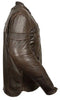 MEN'S MOTORCYCLE RETRO BROWN LEATHER JACKET WITH 2 GUN POCKETS INSIDE