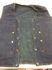 MEN'S BLUE DENIM MOTORCYCLE VEST WITH SIDE LACES 2CHEST POCKETS W/GUN POCKET NEW