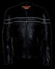 MEN'S MOTORCYCLE BLK SPORTY SCOOTER JACKET WITH 2 GUN POCKETS INSIDE NAKED COW
