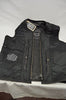 MEN'S SKULL LEATHER VEST WITH REFLECTIVE FEATURE W/2GUN POCKETS & SIDE LACES