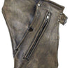Men's Motorcycle Removable Liner leather distressed retro chap heavy leather
