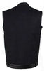 MEN'S SON OF ANARCHY MOTORCYCLE CANVAS VEST WITH LEATHER TRIM TWO GUN POCKETS