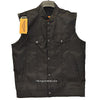 MEN'S SON OF ANARCHY BLACK CANVAS MOTORCYCLE VEST 2 GUN POCKETS W/NOZZLESTRAP
