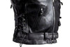 Men's Motorcycle Side lace police style leather jacket Live to ride embossed back