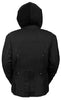 WOMEN'S RIDING BLK TEXTILE JACKET W/REFLECTIVE TRIBAL DETAIL W/REMOVABLE FLEECE