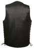 Men's 10 Pocket Real Leather vest with side laces & 2 Gun pockets