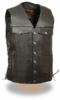 MEN'S MOTORCYCLE CHEST POCKET WITH SIDE LACES & TWO GUN POCKETS INSIDE