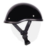 MOTORCYCLE GLOSS BLACK SKULL CAP NOVELTY HELMET BLACK NOT W/CHIN STRAP NOT DOT