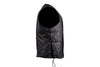 MEN'S MOTORCYCLE POW MIA EMBOSSED FRONT BACK SIDE LACE LEATHER VEST SOFT LEATHER