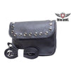 MOTORCYLE WOMEN'S GENUINE LEATHER SHOULDER STRAP PURSE BAG WITH STUDS NEW