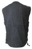 MEN'S BLACK DENIM MOTORCYCLE MOTORBIKE VEST WITH SIDE LACES