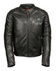MEN'S MOTORCYCLE REFLECTIVE SKULL LEATHER JACKET WITH WINGS