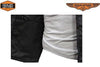 Men's Blk Side Lace Textile Motorcycle Vest with 2 Gun pockets and Leather trim