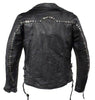 WOMEN'S MOTORCYCLE STUDDED JACKET FRONT&BACK W/2 GUNPOCKETS & SIDE LACES
