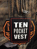 Men's 10 Pocket Distressed Retro Brn Leather vest with 2 Gun pockets inside 