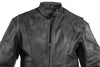 Men's Motorcycle scoter side lace leather jacket with kidney padding back