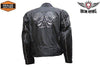 MEN'S MOTORCYCLE SKULL TEXTILE MESH JACKET WITH ARMORS/PADS INSIDE ZIPOUTLINER