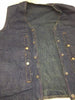 MEN'S BLUE DENIM MOTORCYCLE VEST WITH SIDE LACES 2CHEST POCKETS W/GUN POCKET NEW