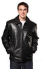Men's Plain traditional zipper front leather jacket with 2 pockets butter soft leather