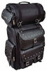 MOTORCYCLE LARGE PVC STUDDED SISSY TRAVEL BAR BAG TRAVEL LUGGAGE BAG W/RAINCOVER