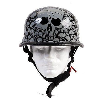 Motorcycle riders German Grey Skull Graveyard novelty helmet 