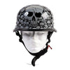 Motorcycle riders German Grey Skull Graveyard novelty helmet