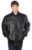 MEN'S BLK BOMER LEATHER JACKET WITH ZIPOUT LINNING INSIDE 5 POCKETS VERY WARMNEW