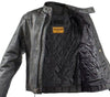 Men's Motorcycle scoter side lace leather jacket with kidney padding back