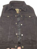 MEN'S JEAN STYLE W/SHIRT COLLAR BLACK DENIM MOTORCYCLE VEST 2 GUN POCKET INSIDE