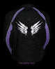 WOMEN'S MOTORCYCLE RIDING PURPLE TEXTILE JACKET W/ STUD & WINGS DETAILING