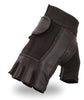 MOTORCYCLE MEN'S FINGERLESS SPENDAX GLOVES VERY SOFT LEATHER WITH MESH &GEL PALM