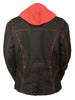 WOMEN'S MOTORCYCLE RIDING BLK/RED TEXTILE JACKET W/REFLECTIVE TRIBAL DETAIL