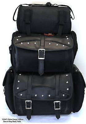 MOTORCYCLE SISSY TRAVEL BAR BAGS STUD PLAIN BAG BACK PACK TRAVEL LUGGAGE ALL NEW