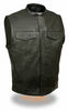 MEN'S SON OF ANARCHY LEATHER MOTORCYCLE VEST 1 GUN POCKET INSIDE SNAP CLOSURE