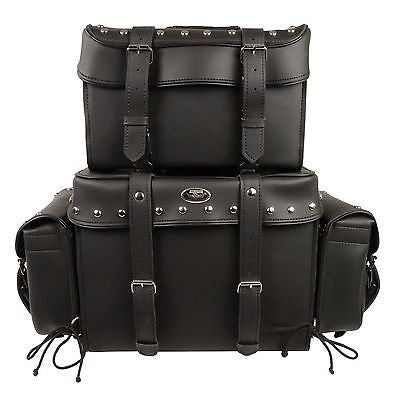 MOTORCYCLE TWO PIECE PVC SISSY T BAR TRAVEL TOURING BAG BAR LUGGAGE ALL NEW