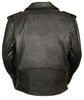 Men's riding classic biker police style Blk Leather jacket with side laces