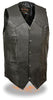 MEN'S CLASSIC TALL BIKER VEST W/5 SNAP BUTTONS WITH V NECK TALL VEST