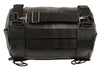 MOTORCYCLE BLK LEATHER ROLL TRAVEL PLAIN LUGGAGE BAG WITH RAIN COVER REALEATHER