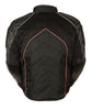 MEN'S MOTORCYCLE ORANGE COMBO LEATHER/TEXTILE MESH RACER JACKET W/ARMOUR INSIDE