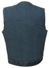 MEN'S SON OF ANARCHY BLUE DENIM MOTORCYCLE VEST 1 GUN POCKET INSIDE WITH ZIPPER