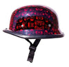 Motorcycle riders German Burgandy Graveyard Skull Novelty Helmet